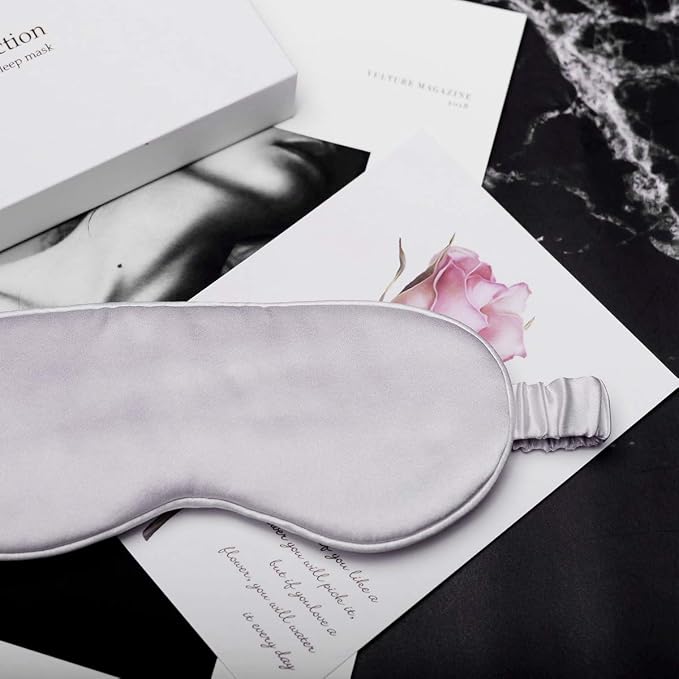 Silk Sleep Mask Light Blocking Luxury 100% Mulberry 19mm Silk Eye Mask Eye - Image 6
