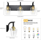 Black 3-Light Vanity Light - Image 5
