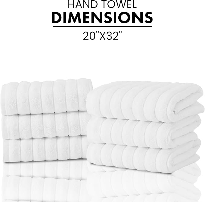 Classic Turkish Towels CTT Premium 6 Piece Hand Towels Set, 100% Turkish Cotton - Image 5