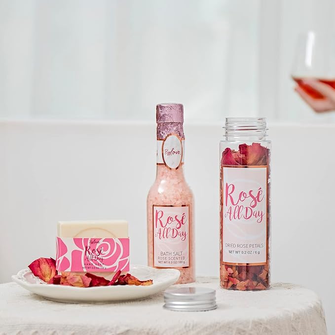 BFF LOVE 6 Pcs Rose Spa Set for Women, Spa Gifts for Women, Gift Set for Her - Image 3