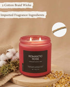 Rose Scented Candles for Home, 13oz Organic Soy Wax, 76-Hour Clean Burning - Image 5
