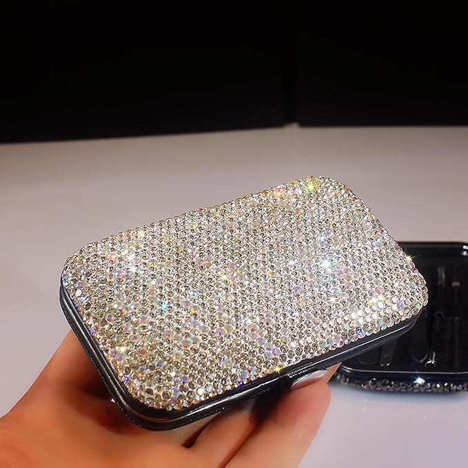 Bling Rhinestone Manicure Set Nail Clippers Pedicure Kit-8 Pieces, Stainless - Image 3