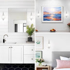 Brushed Nickel Bathroom Wall Sconce Vintage Style - Image 4