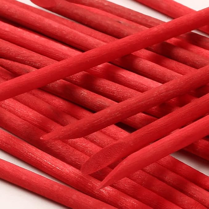 100 Pcs Orange Wood Nail Sticks Double Sided Multi Functional Cuticle Pusher - Image 6