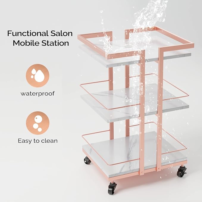 Esthetician Cart with Wheels Utility Salon Rolling Trolley, Mobile Storage - Image 7