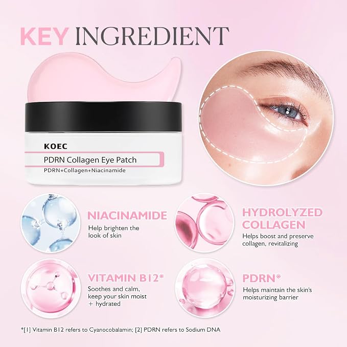 KOEC PDRN Collagen Eye Patch 60, Under Eye Patches - Image 4