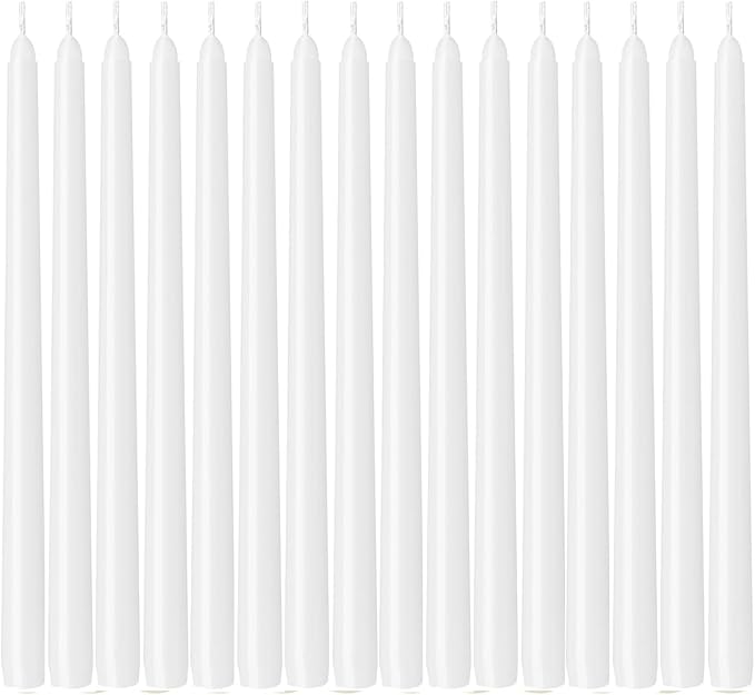 WPONSZU 16 Pack White Taper Candles, 7-8 Hours Burn Time, Smokeless and Dripless - Image 2