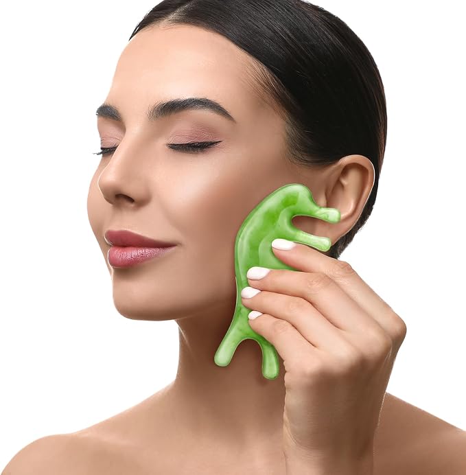 Geiserailie 2 Pcs Jade Combs Esthetician Supplies Massage Stone Hair Gua Sha - Image 4