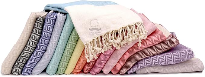 Bazaar Anatolia Turkish Beach Towel 100% Cotton Bath Towels 71x39 Quick Dry - Image 8