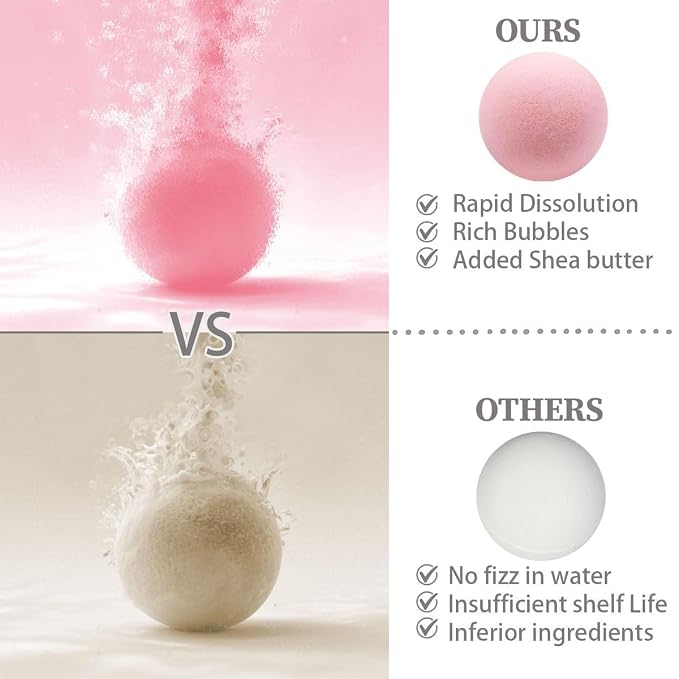 GETT Rose Bath Bombs 2 Pack, Individually Wrapped Bath Bomb Gift Set - Image 4