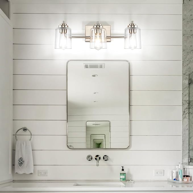 SOLFART Brushed Nickel Bathroom Lights Over Mirror 3 Lights Vanity Lights - Image 7