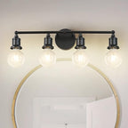 4-Light Vanity Light Fixture, Industrial Black Wall Sconce Lighting Fixture by Makeyourlifeawesome
