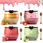 4PCS Bee Lip Balm Honey Pot, Vitamin E & Moisturizing Propolis Sleeping Lip Mask by Charm+Kiss
