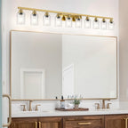 Gold Bathroom Vanity Light, 10-Light Brushed Gold Bathroom Light Fixtures - Image 6