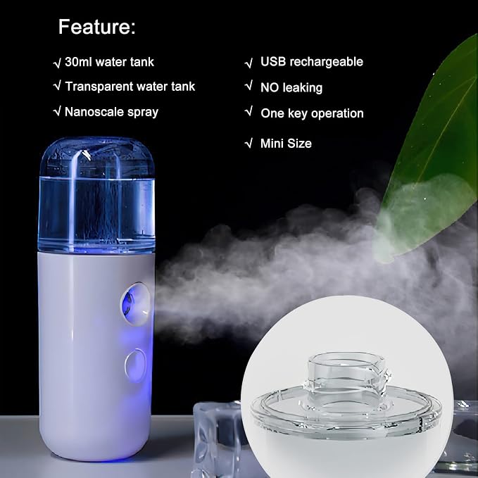 2Pack Kingsmile Facial Mister, Portable Face Mister, Cool Nano Mist Sprayer - Image 8