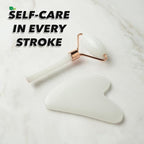 Earth & I White Jade Roller & Face Guasha Set 2pc, At Home Spa Essentials - Image 5