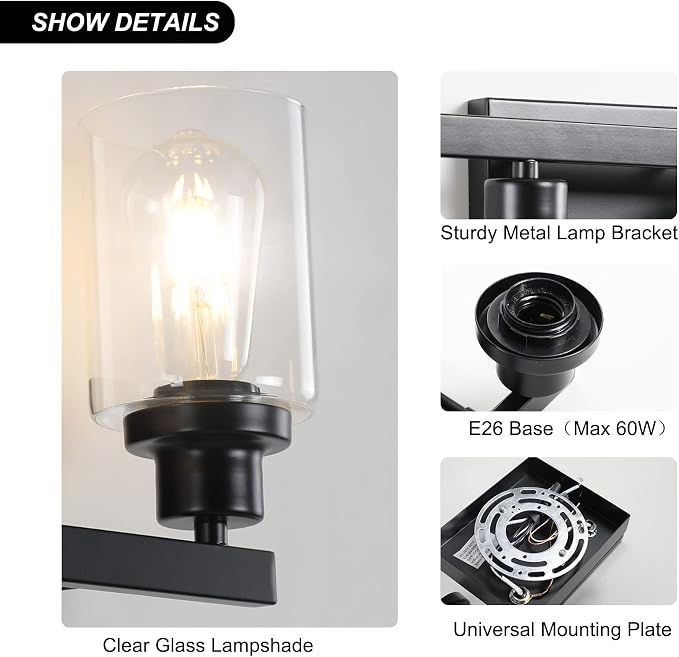 Bathroom Vanity Light, 2-Light Modern Matte Wall Sconce Lighting - Image 2