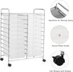 Giantex Storage Drawer Carts, 20-Drawer Organizer, Utility Cart on Wheels - Image 7