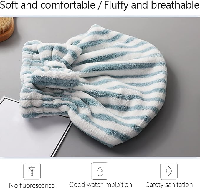 Microfiber Hair Towel Cap, Soft Absorbent Quick Drying Cap - Image 6