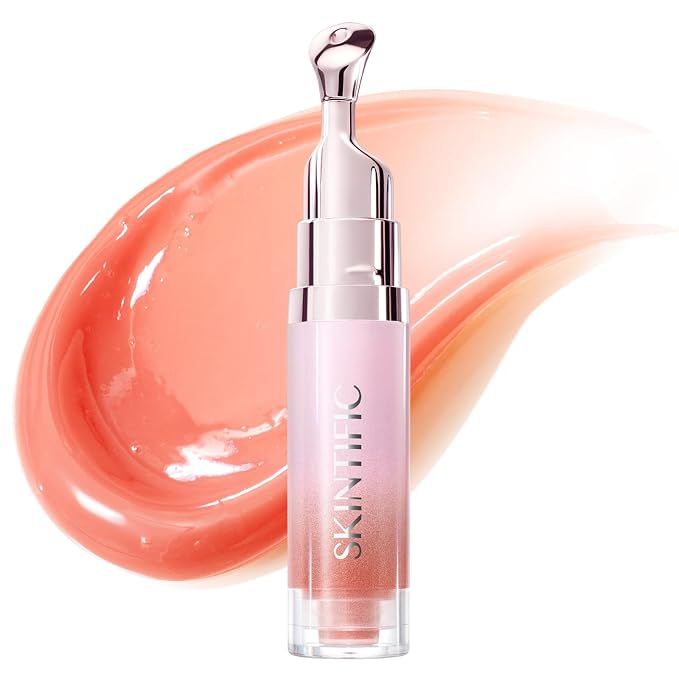 SKINTIFIC Peptide Brightening Lip Serum, Hydrating & Plumping Tinted Lip Gloss by SKINTIFIC