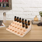 Healifty Wooden Essential Oil Organizer Rack 24 Slots Bottle Display Stand - Image 5