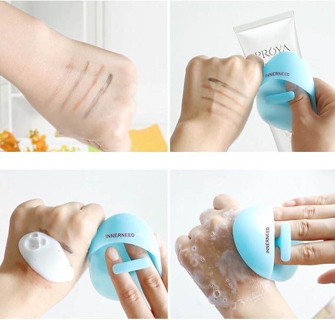 INNERNEED Soft Silicone Facial Cleansing Brush Manual Face Scrubber Exfoliating - Image 5