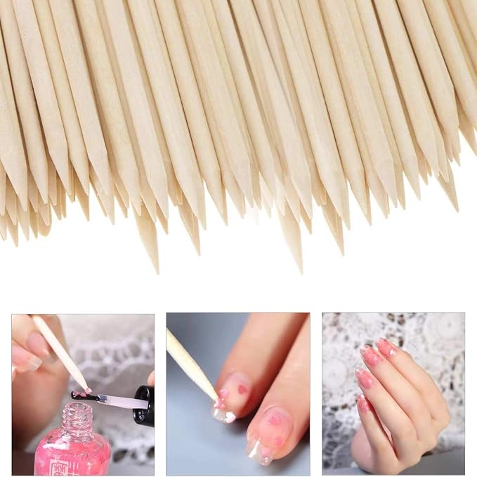 BTYMS 1000 Pcs Orange Wood Sticks 4.5 Inch Cuticle Pusher Wooden Cuticle Remover - Image 6