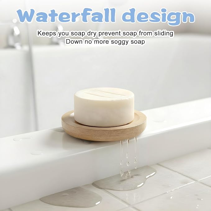 20Pcs Bamboo Soap Dishes 3 Inch Wooden Soap Tray Soaps Holder - Image 4