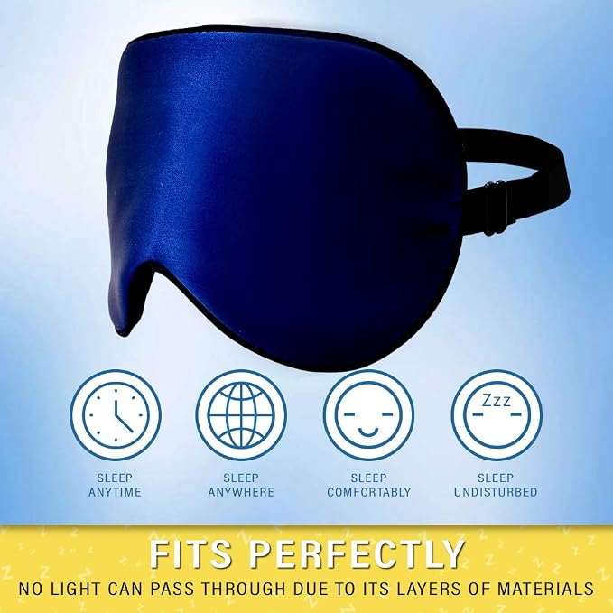 Silk Sleep Eye Mask for Men Women, Comfortable Super Soft Eye Mask - Image 3