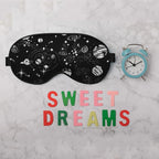 Space Galaxy Sleep Eye Mask Universe Star Moon Planets Constellation Black Silk - Image 6