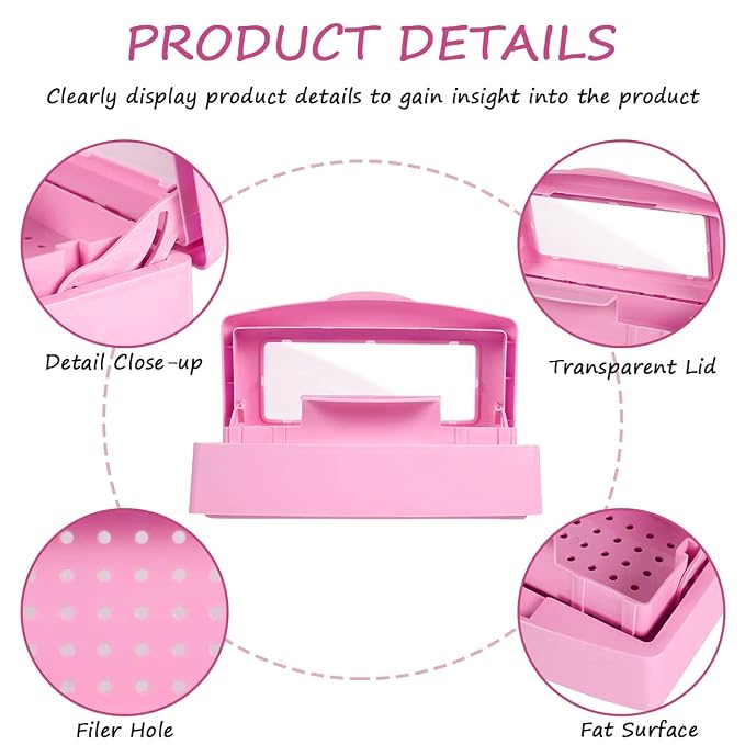 Gusnilo Nail Tool Sterilizer Box Disinfectant Jar Plastic Disinfectant - Image 3