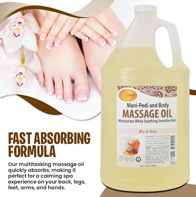 SPA REDI - Massage Oil, Milk and Honey, 128 Oz - Professional Pedicure - Image 7
