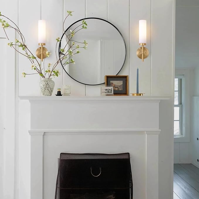 Gold Bathroom Wall Sconces Set of 2, Modern Sconces Wall Lighting Vanity Light - Image 3