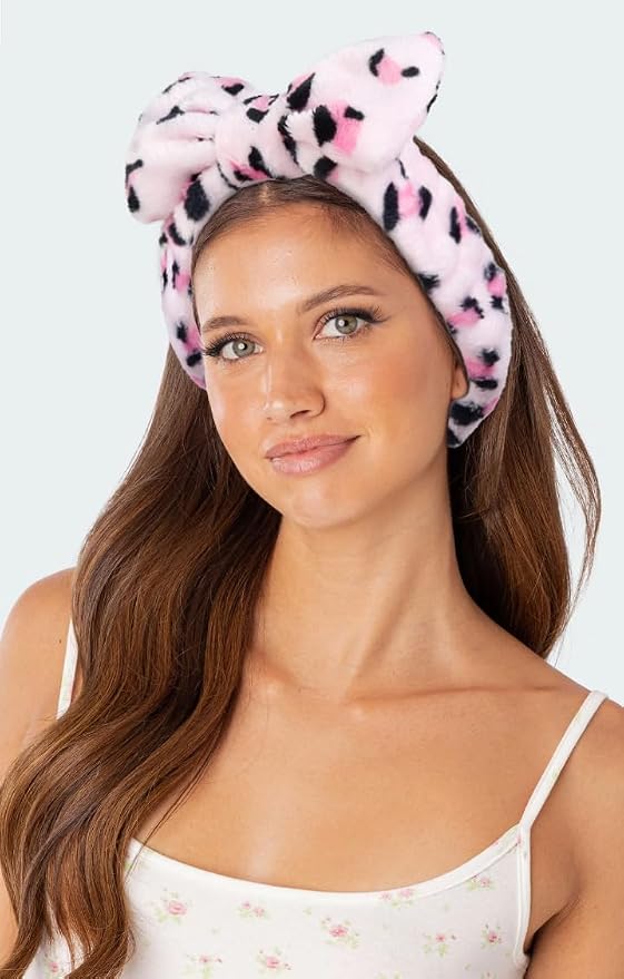 Huachi Pink Leopard Soft Microfiber Spa Headbands - Image 4