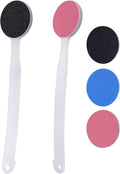 2Pcs Foot File Callus Remover 13.7" Long Handle, 2-in-1 Foot Scrubber by YIOYOODA