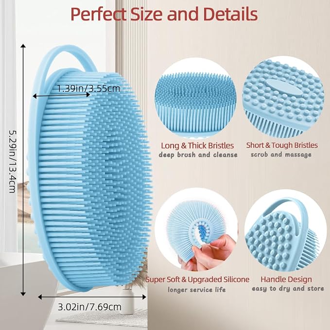 Silicone Body Scrubber 3 Pack Silicone Loofah Exfoliating Body Scrubber Soft - Image 3