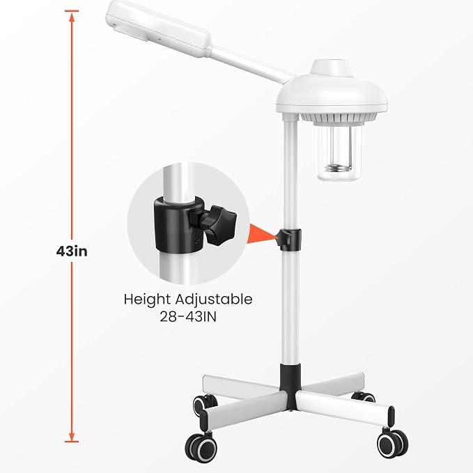 TASALON Professional Facial Steamer on Wheels, Hot Ozone Face Steamer - Image 4