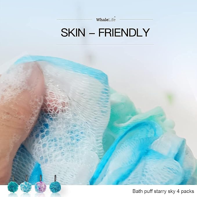 Loofah Sponge Bath Sponge for Women Men 4 Pack - Image 3