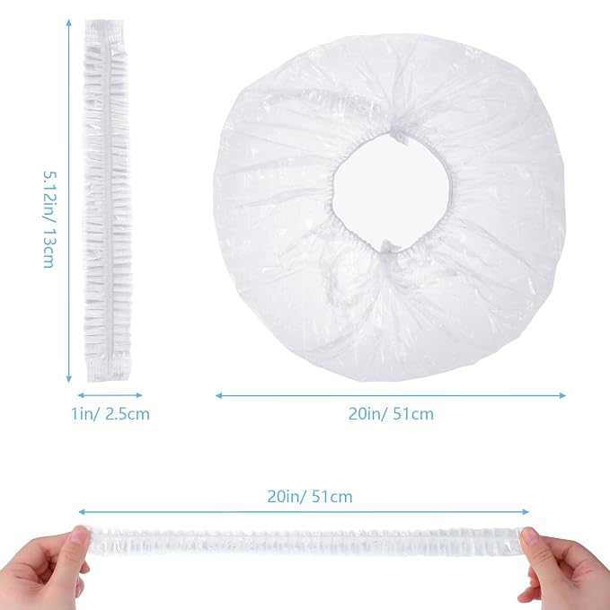 300 Pcs Disposable Shower Caps, 20.5In Large Plastic Bath Caps - Image 2