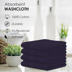 Avalon Towels Cotton Washcloths 24-Pack – 12 x 12 Inch Plum Super Soft & - Image 6