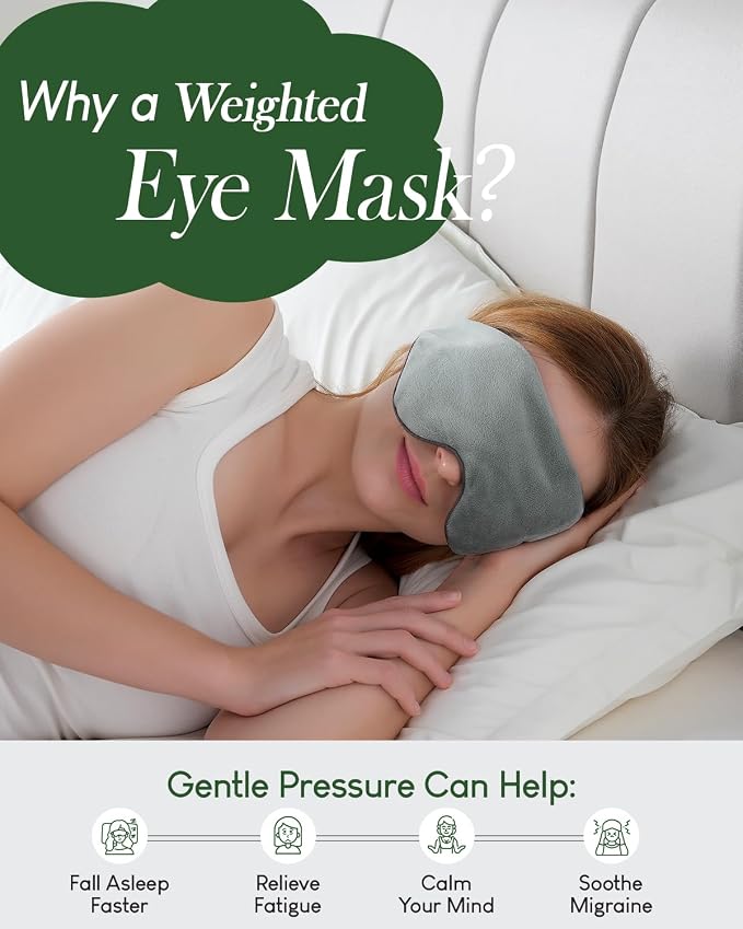 Sivio Weighted Eye Mask for Sleeping, Cooling & Cozy Reversible Blackout Sleep - Image 3
