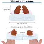 Jowmoy Cute blue antlers Headband Frog Eye Elastic to Wash Face - Image 2
