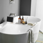 Clear Bathtub Tray Caddy, Bath Tub Rack Shelf, Luxury Bathroom Organizer Tablet - Image 6