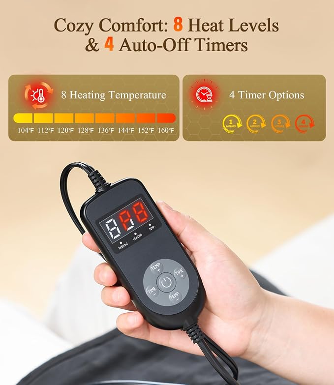 Hot Heating Pad for Back: 160℉ Extra Hot 3s Fast Heat Far Infrared Deep - Image 6