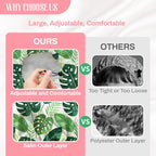 Tropical Leaves Reusable Shower Cap Green Monstera Double Layer Waterproof - Image 4