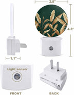 Night Lights Auto Sensor Golden Foliage Night Light Green Minimalist Leaf Round - Image 2