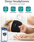 Sleep Mask with Headphones Bluetooth 5.4, LC-dolida Wireless Music Eye Mask - Image 2