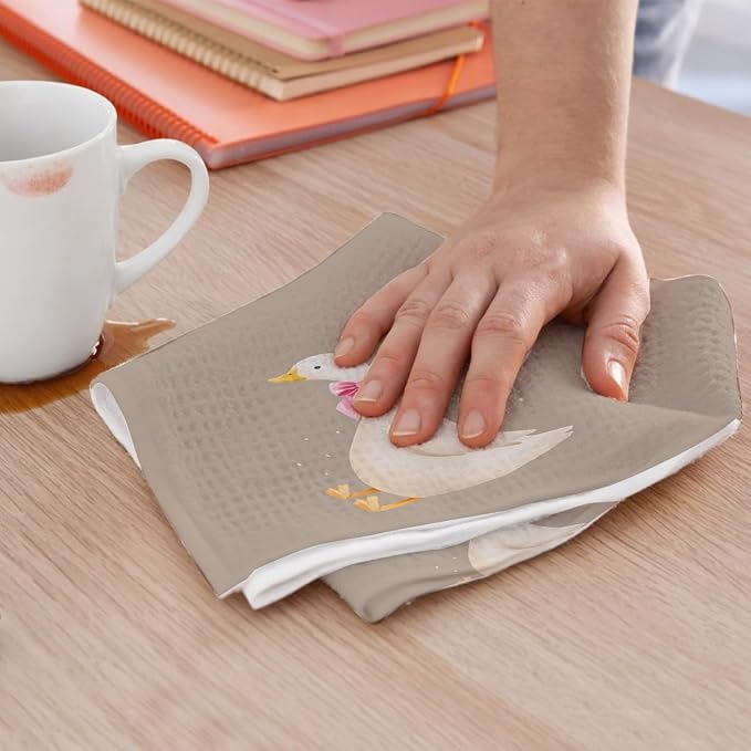 2PCS Cute Goose Gifts Kitchen Towels, Goose Decorative Waffle Weave Dish Tea - Image 5
