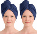 100% Turkish Cotton Hair Towel Wrap 2 Pack – Oeko-TEX Certified Quick Dry Turban by Seritaine