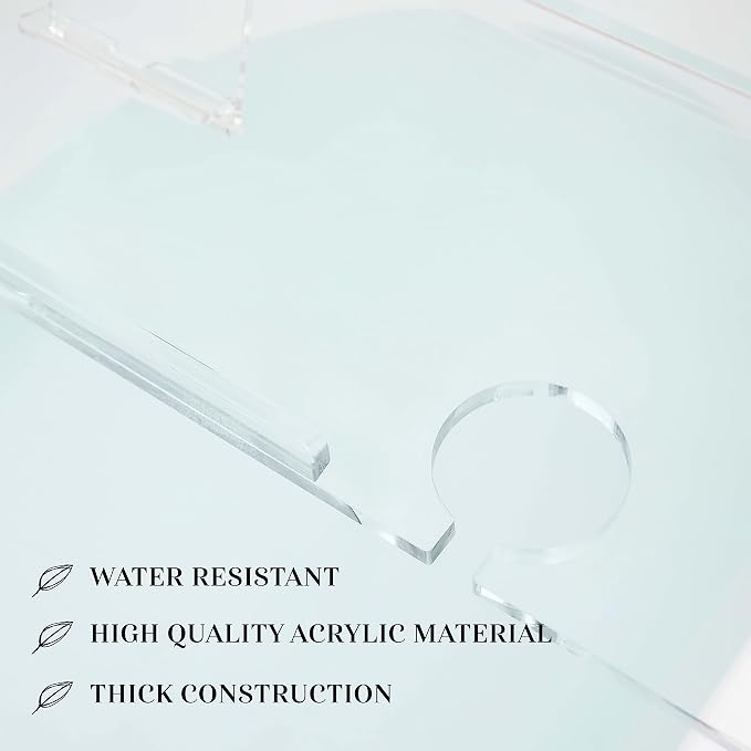 32" Supreme - Clear Acrylic Bathtub Tray Caddy Tub Shelf, Spa Board Luxury - Image 7